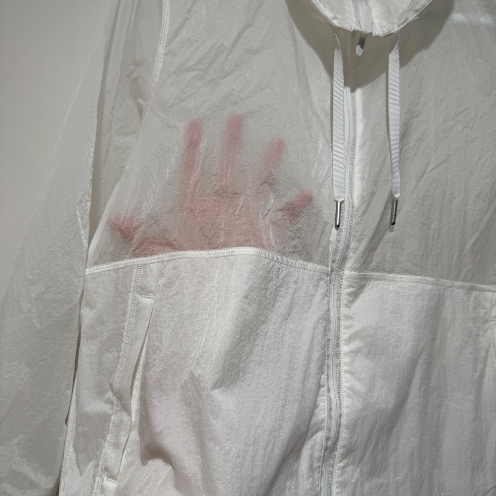 Lululemon Translu Anorak Rain Jacket White Translucent Full Zip Sz 4 Sheer Casua - Picture 12 of 16